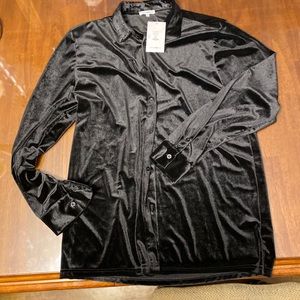 men’s velour velvet button down